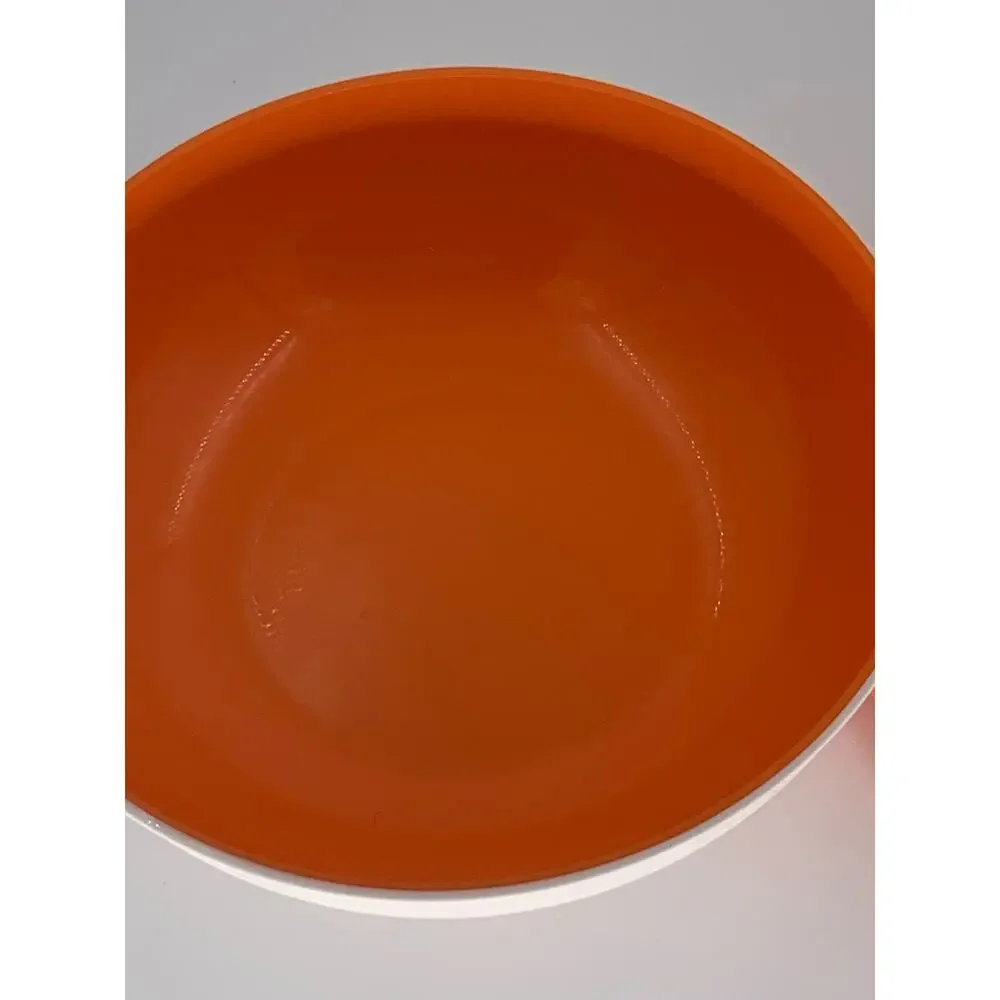 Tupperware Bowl With Lid Orange White Chic Small Serving Container Round